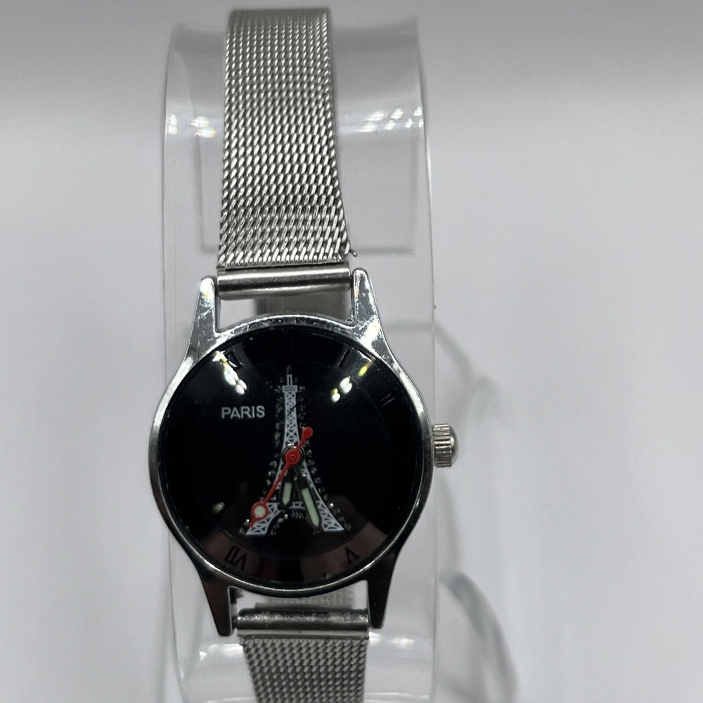 Paris Eifel‎ Tower Women's Quartz Watch Mesh Metal Band- New Battery!